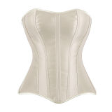 Women Overbust Corsets Tops Lace Up Sleeveless Gothic Steampunk Bustiers Body Shaper Lingerie Ladies Long Torso White Clothes QF914