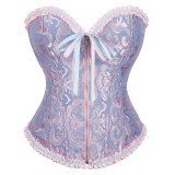 Women Sexy Jacquard Overbust Bustiers and Corsets Plus Size M1795