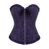Women Sexy Jacquard Overbust Bustiers and Corsets Plus Size M1795