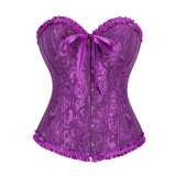 Women Sexy Jacquard Overbust Bustiers and Corsets Plus Size M1795