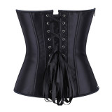 Women Steampunk Gothic Faux Leather Overbust Corset Top Vintage Pirate Costume Body Trainer Lingerie Burlesque Bustier Plus Size XF361