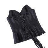 Women Steampunk Gothic Faux Leather Overbust Corset Top Vintage Pirate Costume Body Trainer Lingerie Burlesque Bustier Plus Size XF361