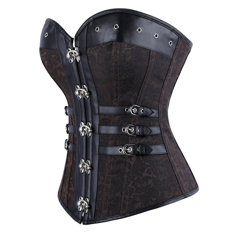 Steampunk Clothing Women Corset Top Plus Size Overbust Pirate Bustier Lace Up Costume Gothic Corselet  CY325