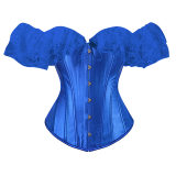 Solid Color Satin Lace Corset Tops Sexy Off Shoulder Warp Chest Bustier s Women Lingerie Bustiers Blalck Red White KKX1808