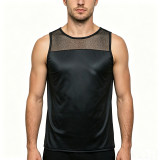 Mens Vest U-neck Chest Mesh Sleeveless T-Shirts Tops Summer Casual Sports Tank Tee Tshirt Clothing For Men Plus Size N861