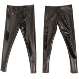 Faux Latex Reversible Double Sided PU Leather Jeans Wet Look PVC Trousers Convex Pouch Legging Tight Shiny Matt Pantalon Spodnie  MNK33