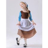 Cinderella Cosplay Costume for Kids Girls Medieval Maid Dress Halloween Performance Outfit Stage Play Clothing for Children YM5856