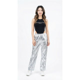 Silver Shiny Hip-Hop Costumes Women Street Dance Sportswear Trendy Jazz Street Dancewear Hip-Hop Performance Cosplay Outfit YM0834