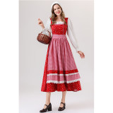Retro Bavarian Traditional Dirndl Dress for Women Costume for Cosplay Maid Outfit for Oktoberfest Folk Festival Vintage YM0839