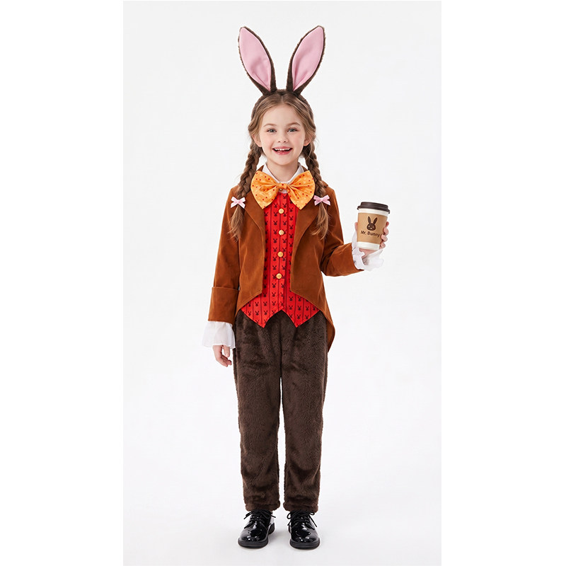 Brand New Halloween Look: Alice Through the Looking Glass White Rabbit Costume for Children - Premium Animal Character Performance Wear YM8812