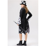 Halloween Mad Hatter Cosplay Costume, Plaid Formal Suit Stage Drama Role Play Outfit YM8813