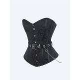 Steampunk Corsets for Women V-neck Gothic Corset Jacquard Corset Vest Cosplay Costume Pirate Corset Brown Black WK2520