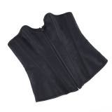 Black Green Jacquard Sexy Corset Top Overbust Lace Up Boned Bustier Front Zip Korset Gothic Women Slim Corselet CQG6636