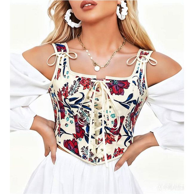 Floral Corset For Women Elegant Lace Up Corset Top Sexy Vintage Corset Shapewear AM22151