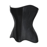 Women Overbust Corset Top Black White Satin Simple Elegant Bustier Gothic Zipper Waist Cincher Shapewear Sexy Korset AM22229