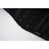 Fish Bone Waist Trainer Corset Underbust Transparent Mesh Slimming Cincher Girdle Belt Gothic Korset Black Beige AM22228