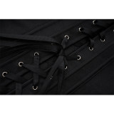 Women Overbust Corset Top Black White Satin Simple Elegant Bustier Gothic Zipper Waist Cincher Shapewear Sexy Korset AM22229