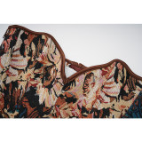 Women French Style Retro Printed Overbust Corset Brown Bustier Sexy Lingerie Body Shaper AM22232