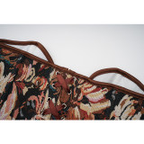 Women French Style Retro Printed Overbust Corset Brown Bustier Sexy Lingerie Body Shaper AM22232