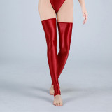 Sexy Women OIl GLossy Shiny High Stocking Satin Smooth Vintage Tight Shaping Stockings Overknee Dance Wear Candy Color XX90153