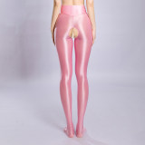 M-XL Glossy Shiny Nylon Crotchless Pantyhose Open Crotch Collant Leggings Tights Sexy Stocking Fitness Legging Strumpfhose Panty XX71200