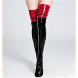 Women Black White Bright Leather Over Knee Stockings Sexy Anime Queen Lolita Girl Cosplay Thigh Latex Socks Party Clubwear XX6814