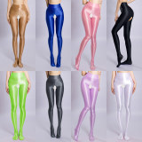 M-XL Glossy Shiny Nylon Crotchless Pantyhose Open Crotch Collant Leggings Tights Sexy Stocking Fitness Legging Strumpfhose Panty XX71200
