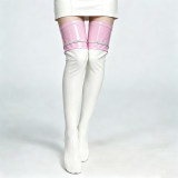 Women Black White Bright Leather Over Knee Stockings Sexy Anime Queen Lolita Girl Cosplay Thigh Latex Socks Party Clubwear XX6814