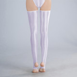 Sexy Women OIl GLossy Shiny High Stocking Satin Smooth Vintage Tight Shaping Stockings Overknee Dance Wear Candy Color XX90153