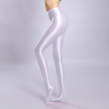 Sexy Women Crotchless Pencil Pants Elastic Glossy Shiny Slim Leg Yoga Shape Legging Tights Summer OOTD Fashion Party Dance XX72100