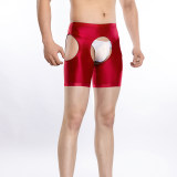 Mens Sexy See-through Crotchless Boxer Shorts Sissy Panties Lingerie Stretchy Open Crotch Underwear Underpants Club Nightwear XX70653