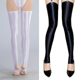 Sexy Women OIl GLossy Shiny High Stocking Satin Smooth Vintage Tight Shaping Stockings Overknee Dance Wear Candy Color XX90153