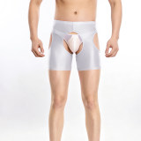 Mens Sexy See-through Crotchless Boxer Shorts Sissy Panties Lingerie Stretchy Open Crotch Underwear Underpants Club Nightwear XX70653