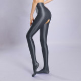 M-XL Glossy Shiny Nylon Crotchless Pantyhose Open Crotch Collant Leggings Tights Sexy Stocking Fitness Legging Strumpfhose Panty XX71200