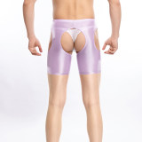Mens Sexy See-through Crotchless Boxer Shorts Sissy Panties Lingerie Stretchy Open Crotch Underwear Underpants Club Nightwear XX70653
