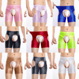 Mens Sexy See-through Crotchless Boxer Shorts Sissy Panties Lingerie Stretchy Open Crotch Underwear Underpants Club Nightwear XX70653