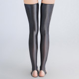 Sexy Women OIl GLossy Shiny High Stocking Satin Smooth Vintage Tight Shaping Stockings Overknee Dance Wear Candy Color XX90153