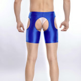 Mens Sexy See-through Crotchless Boxer Shorts Sissy Panties Lingerie Stretchy Open Crotch Underwear Underpants Club Nightwear XX70653