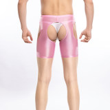 Mens Sexy See-through Crotchless Boxer Shorts Sissy Panties Lingerie Stretchy Open Crotch Underwear Underpants Club Nightwear XX70653
