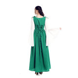 Medieval Vintage Party Dress Cosplay Costumes Women Palace Noble Long Robes Retro Flare Long Sleeve Bandage Princess Dresses HW9999
