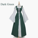 Medieval Vintage Party Dress Cosplay Costumes Women Palace Noble Long Robes Retro Flare Long Sleeve Bandage Princess Dresses HW9999