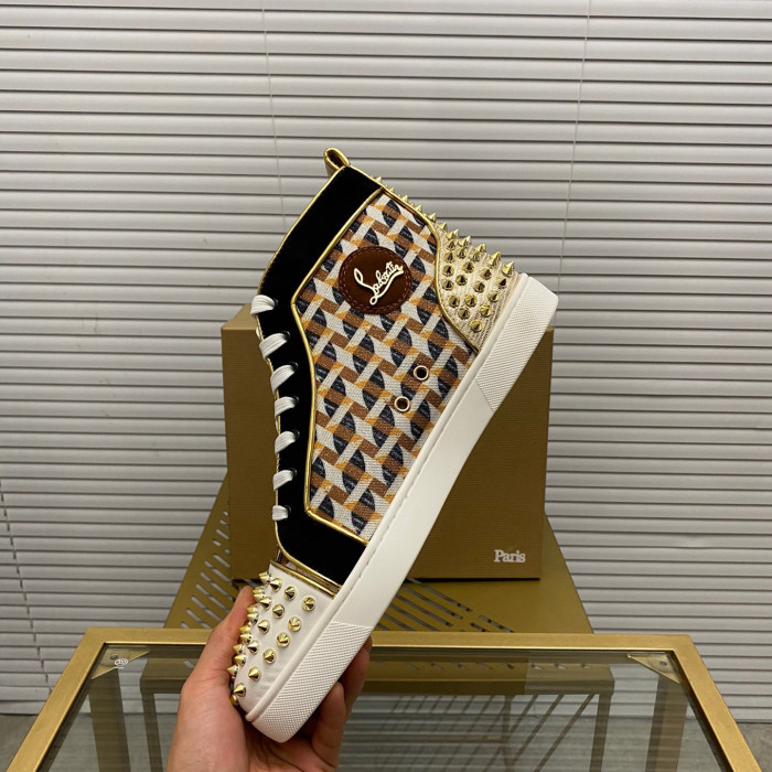Christian Louboutin Louis Spikes High-Top Sneaker Size 36-46 5-Color