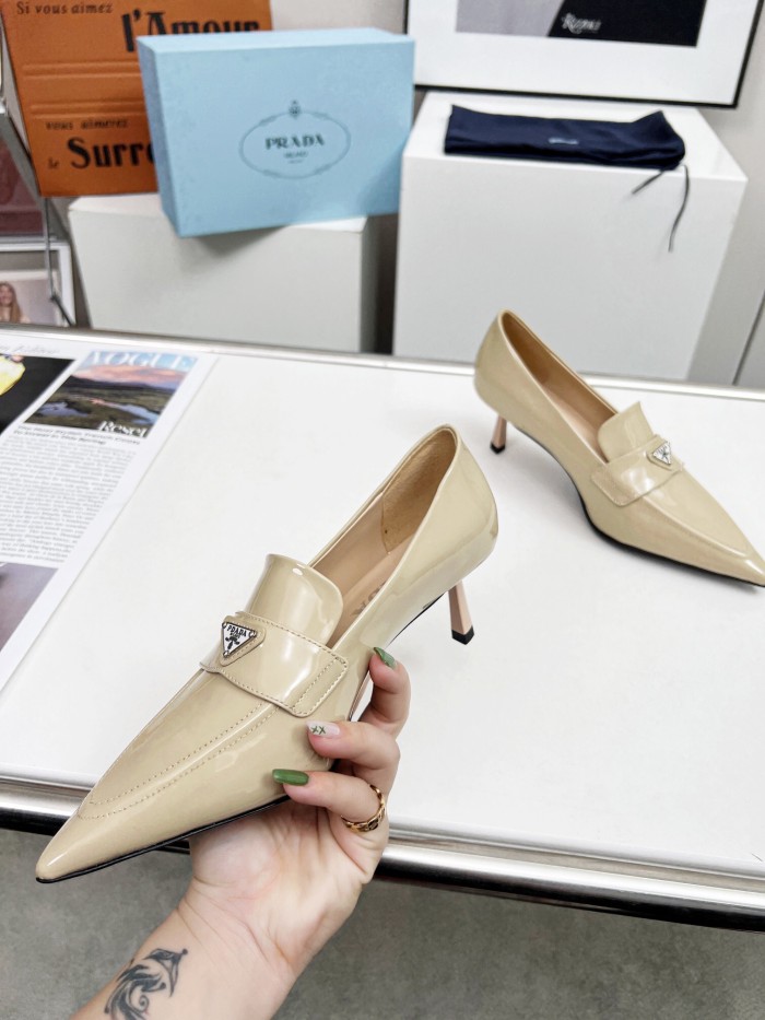 Prada Brushed Leather Slingback Pumps Size 35-41 3-Color