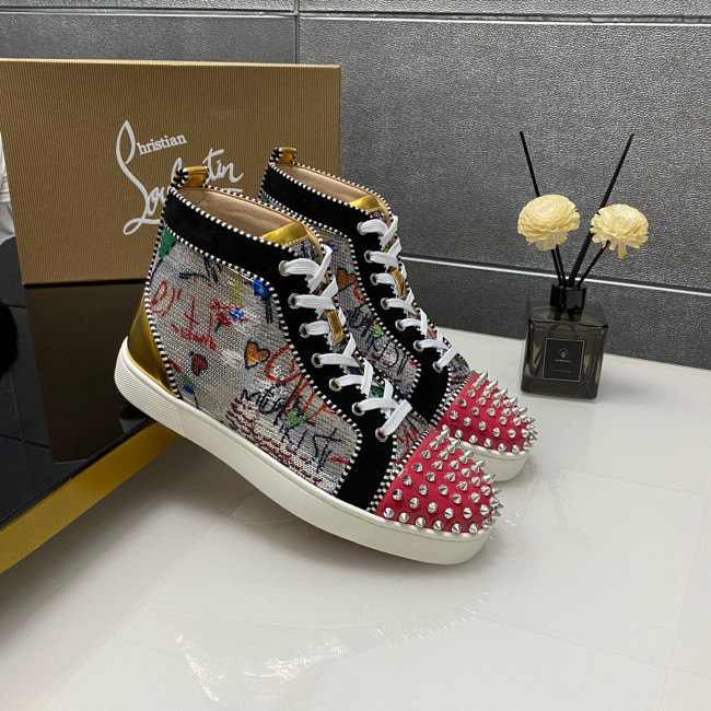Christian Louboutin Lou Spikes High-Top Sneaker Size 36-46 10-Color
