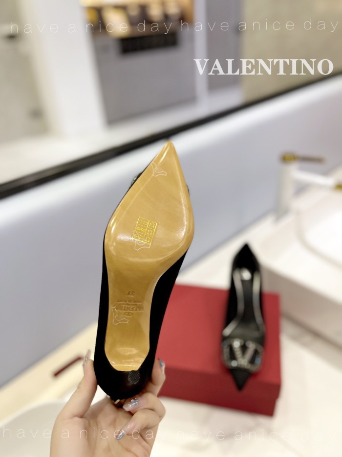 Valentino Vlogo Signature Satin Slingback Pumps Size 35-41 5-Color