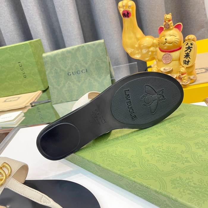 Gucci Slippers Leather thong with Double G Size 36-41 4-Color