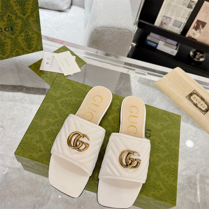 Gucci Slippers with Double G Size 36-41 6-Color