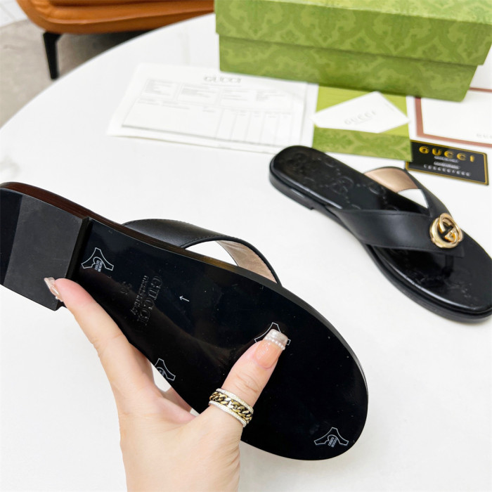 Gucci Interlocking G thong Sandal Slippers Size 36-41 5-Color