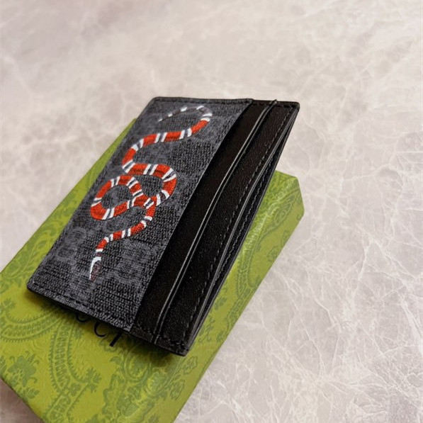 Gucci GG Kingsnake print GG Supreme card case Size 10*7cm Style: 451277