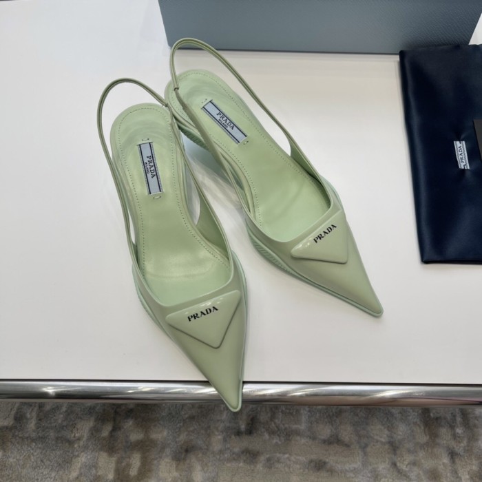Prada Soft Padded Leather Slingback Pumps Size 35-41 4-Color